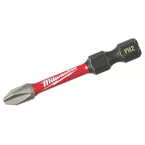 Milwaukee Shockwave 1/4" Straight Shank PH2 Screwdriver Bits 2 Milwaukee Shockwave 1/4" Straight Shank PH2 Screwdriver Bits