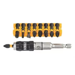 DeWalt Extreme 6.35mm Hex Shank Mixed Impact Torsion Screwdriver Bit Set with Pivoting Tip Holder