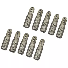 1/4" Hex Shank PZ3 Screwdriver Bits 10 Pack 3 1/4" Hex Shank PZ3 Screwdriver Bits 10 Pack