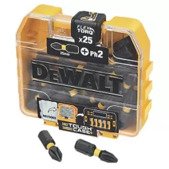 DeWalt 6.35mm Hex Shank PH2 Impact Torsion Screwdriver Bits 25 Pack