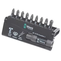 Wera Bit-Check 1/4" Hex Shank PZ Impaktor TriTorsion Screwdriver Bit Set