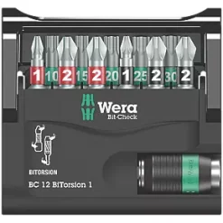 Wera Bit-Check 1/4" Hex Shank Mixed BiTorsion Diamond-Coated Screwdriver Bit Set -Screwdriver Bits Sales Store 754FP A2