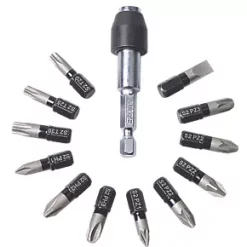 Erbauer 1/4" Hex Shank Mixed Diamond Impact Screwdriver Bit